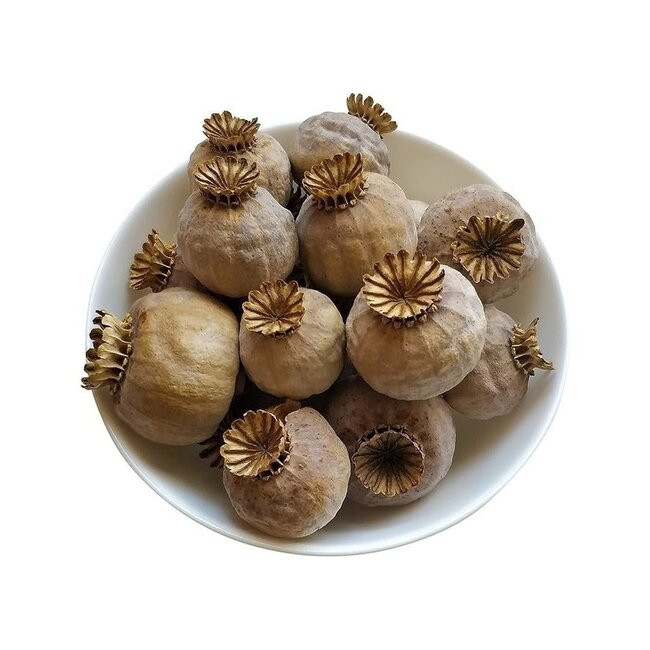 Austrian dried poppy heads, seedless, from the 2026 harvest, sold per 500 gram