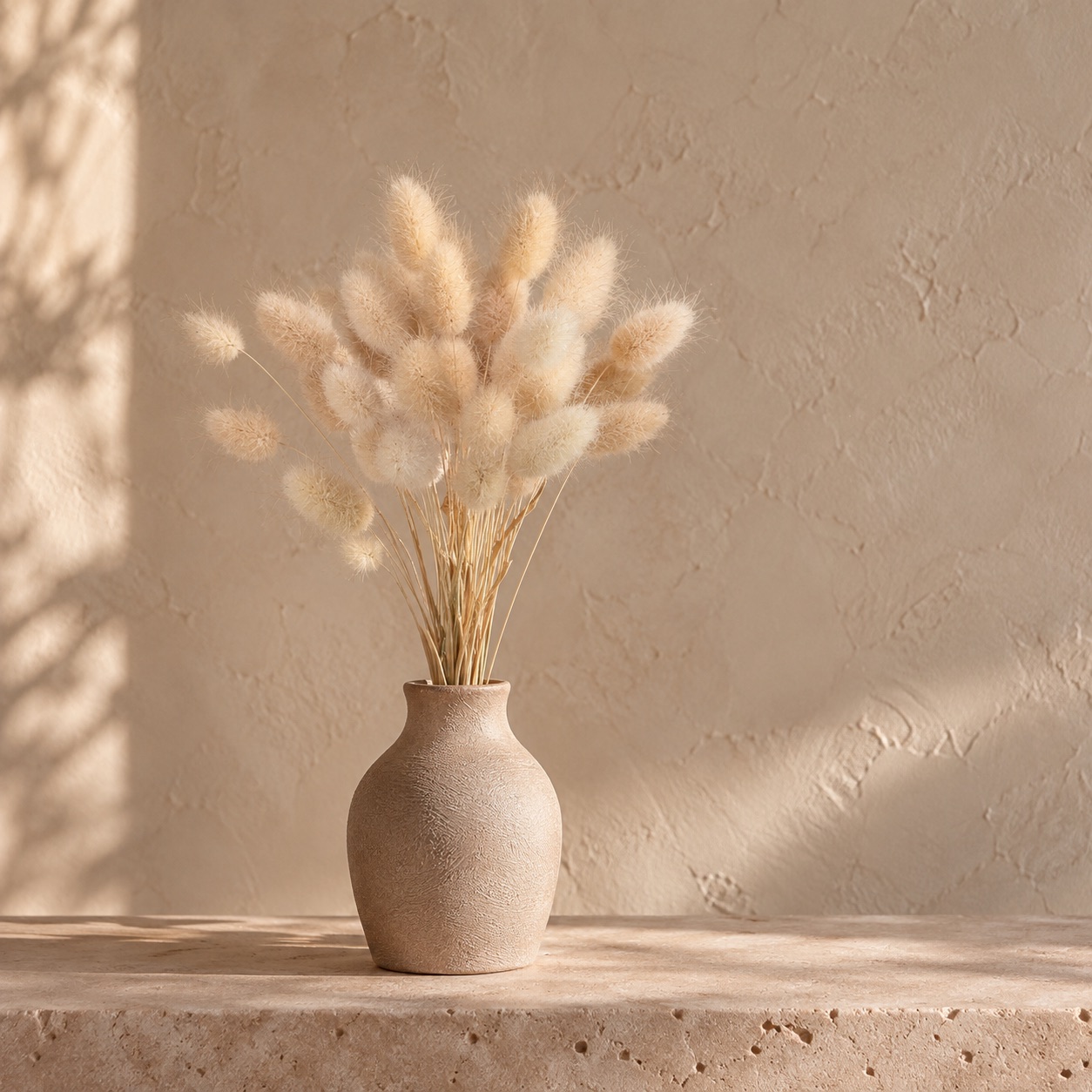 Soft natural dried bunny tails grass (Lagurus ovatus) gathered in a bunch